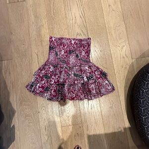 Isabel Marant Red Patterned Mini Skirt